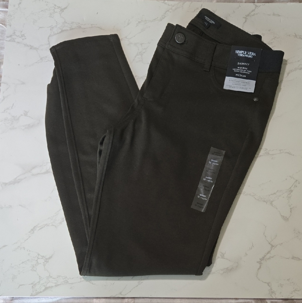 Simply Vera Vera Wang Skinny Pants - Army Green